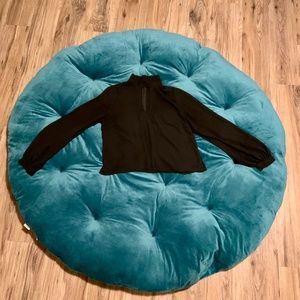 Asos Black Long Sleeve Polyester Eyelet Zip Up Top